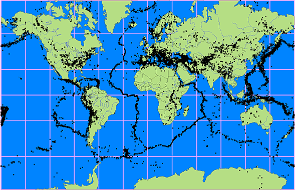 World Map Fault Lines